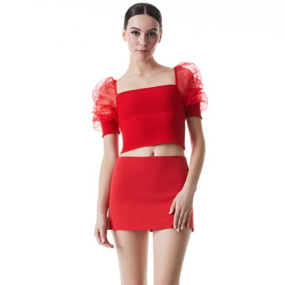 NWT ALICE + OLIVIA - MINI SKIRT - BRIGHT POPPY Size 0